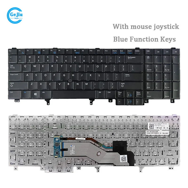 New Original Laptop Keyboard With Mouse Joystick For Dell E6520 E5520 M4800 M6800 E5530 E6530 E6540 M6700