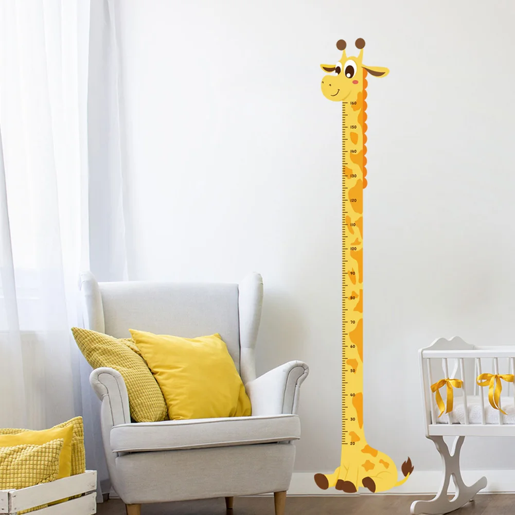 Cartoon Giraffe Height Scale Wall Sticker Kids Room Background Decoration Mural Children Bedroom Self-adhesive Home Decor Decals