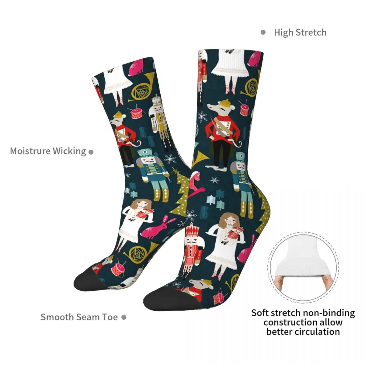 Schiaccianoci Ballet By Andrea Lauren Socks Harajuku calze di alta qualità calze lunghe per tutte le stagioni per uomo donna regalo di compleanno