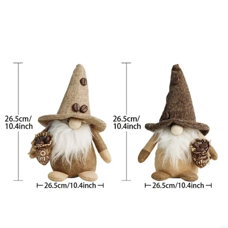 94PF Coffee Chefs Gnome Lovely Faceles Ornament Shelf Rudolphs Статуя Ударные