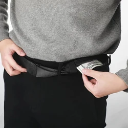 Zipper Money Wallet Belt For Men Anti-theft Cash Belt Width 3.8cm Women Casual Zipper Wallet Belt Hidden Pocket Waistbelt