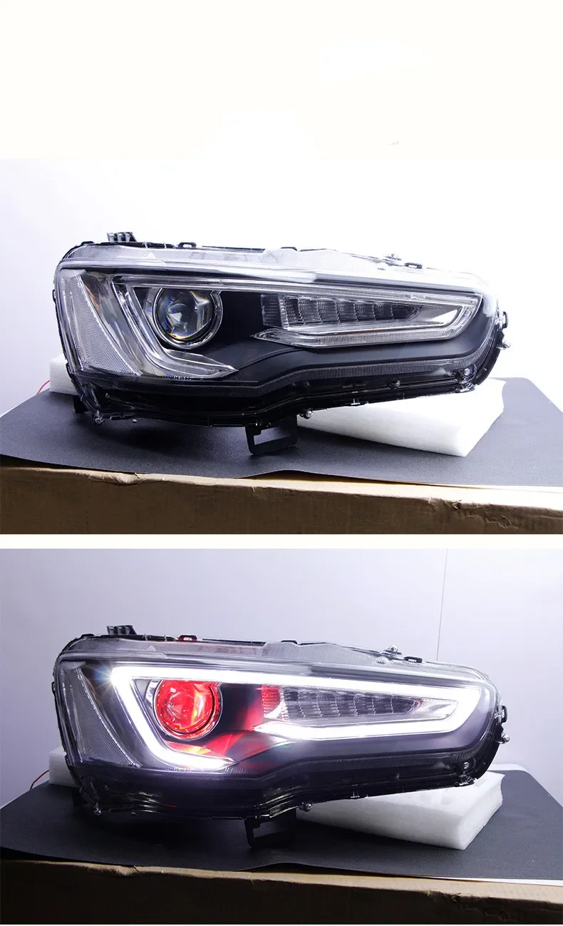 

Car Styling LED headlamp For Mitsubishi Lancer-ex 2009-2016 Angel eye led DRL headlight Lens xenon автомобильные товары