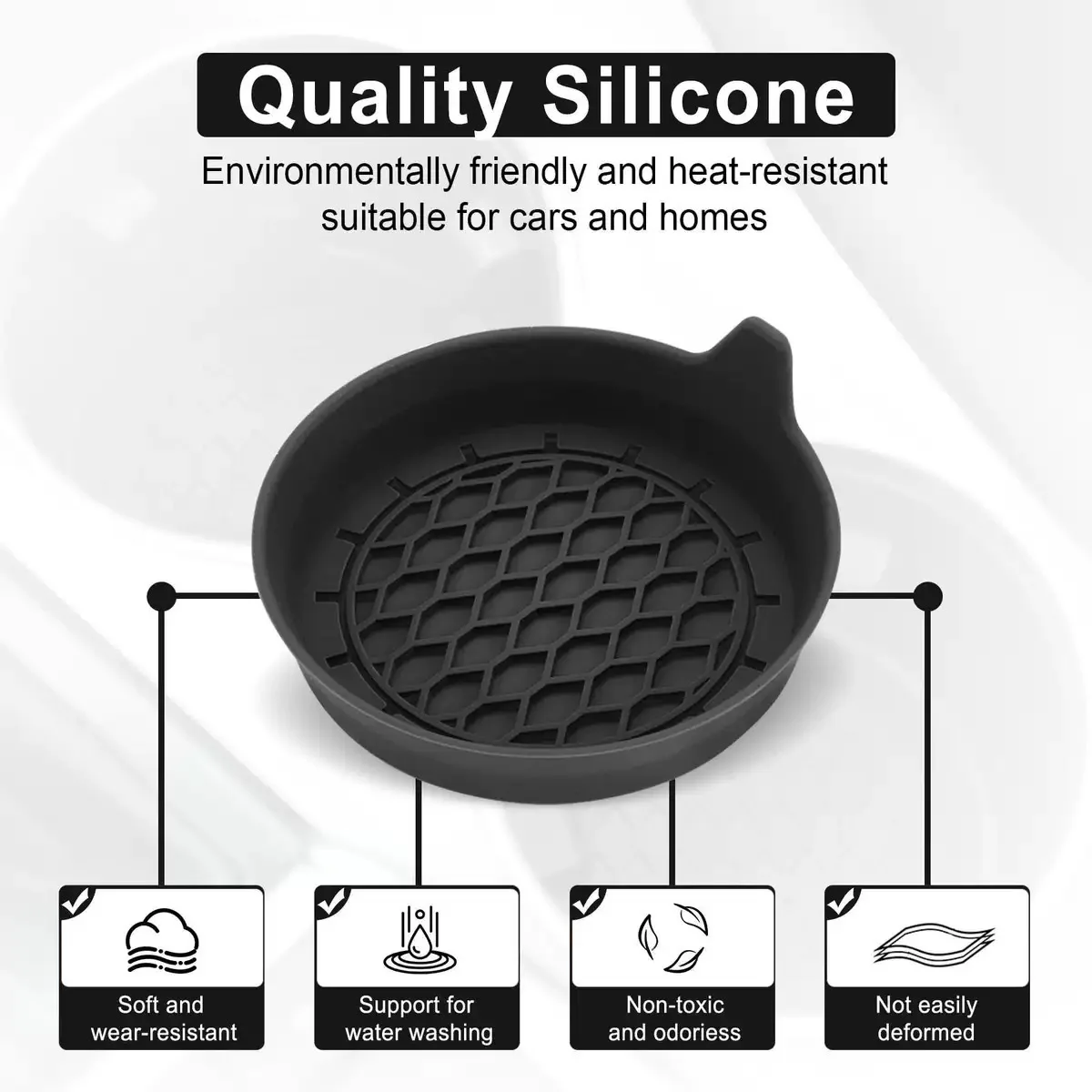 Car-Mounted Anti-Slip Cup Mat Water Cup Holder Vehicle Noise Reduction Edge Grab Handle Slot Mat Popular Selling Car Accessories