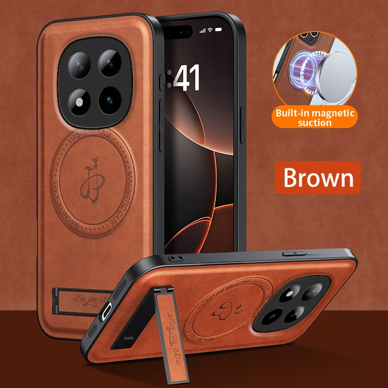 Leather Stand Case for Redmi Note 15 14 Pro Plus 15 14 4G 5G