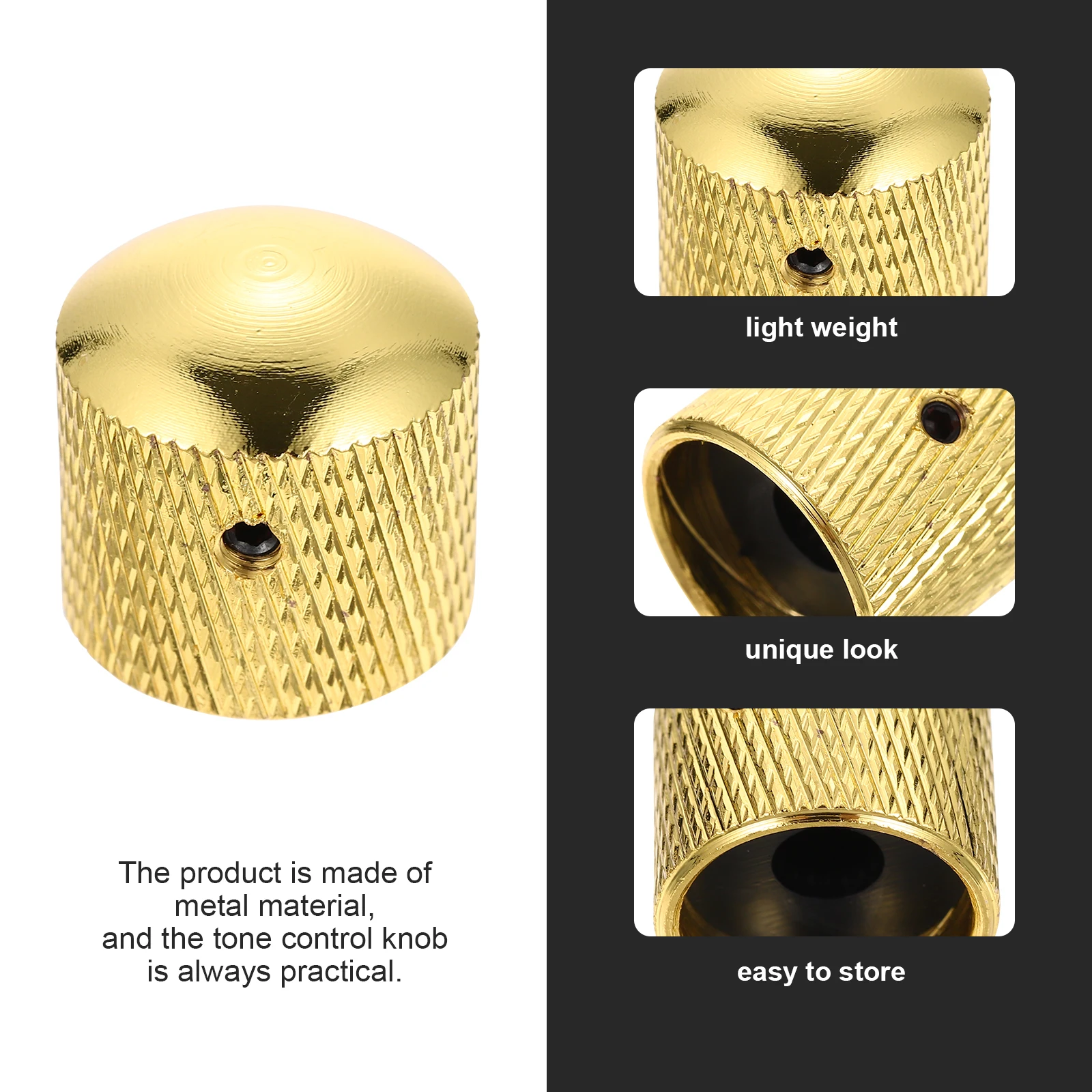 

6 Pcs Potentiometer Cap Electric Guitar Knob Caps Accessory Practical Knobs Volume Tone Control Alloy Bass