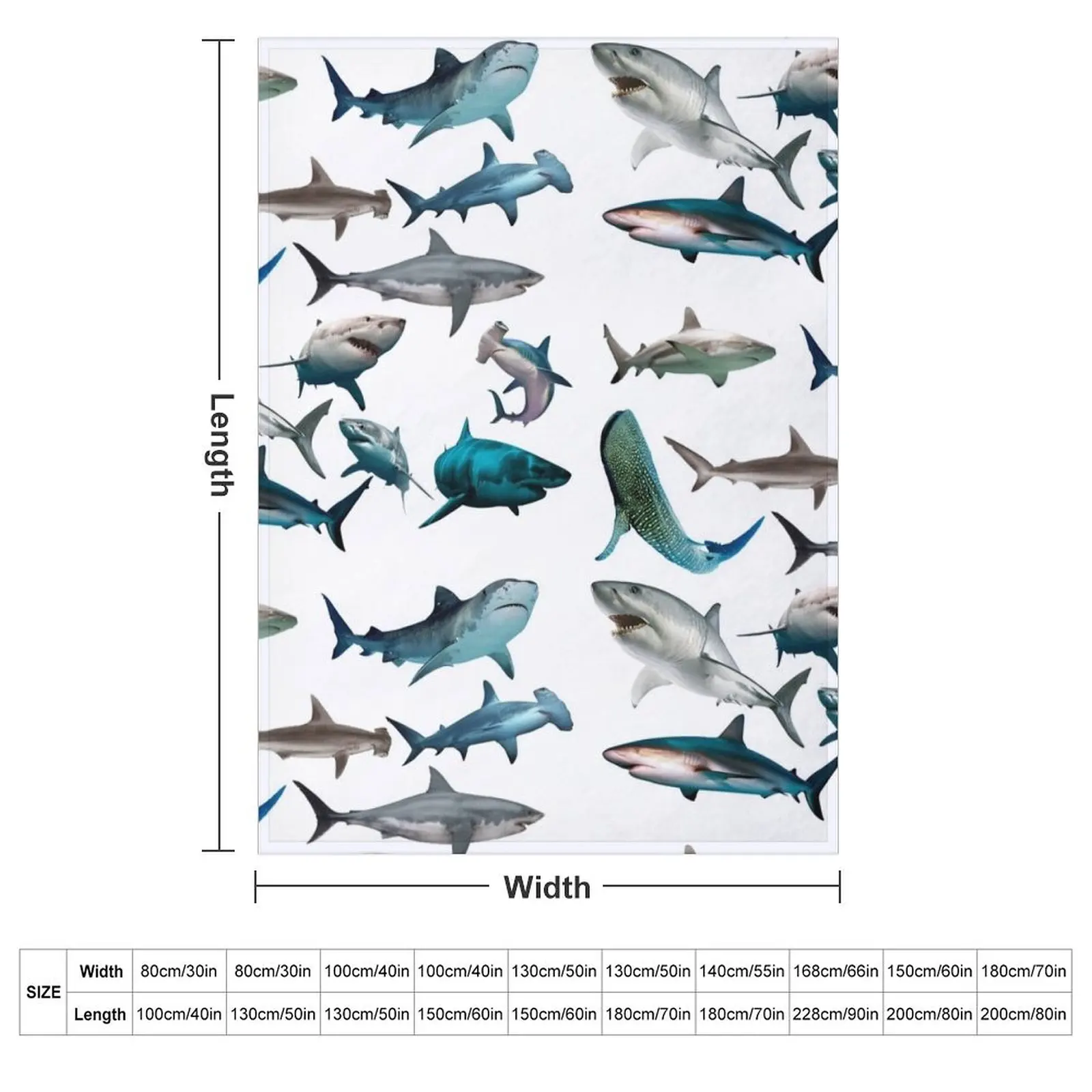 Sharks Throw Blanket Tourist Decorative Sofa Cute Plaid wednesday Camping For Decorative Sofa Blankets