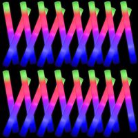 15/20Pcs LED Glow Sticks Bulk Colorful RGB Glow Foam Stick Cheer Tube Dark Light for Xmas Birthday Wedding Party Supplies