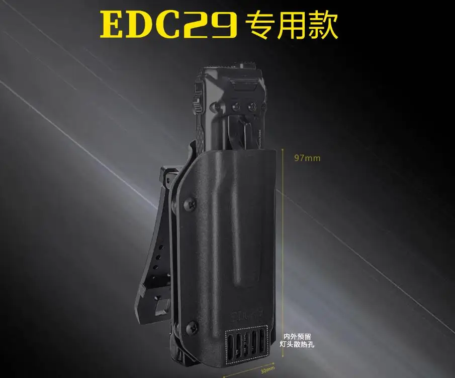 Nylon Holster for Nitecore EDC29, Tactical Molle Pouch with Belt Clip, Quick Release Light Holder for Camping Hiking Police Duty