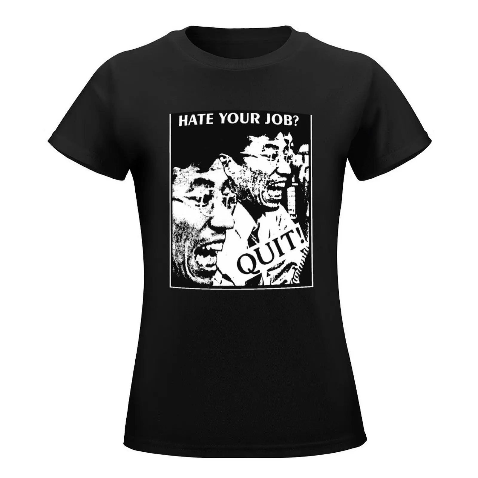 Hate Your Job? Quit! T-Shirt oversized tops korean fashion cute tops white t-shirt dress for Women sexy