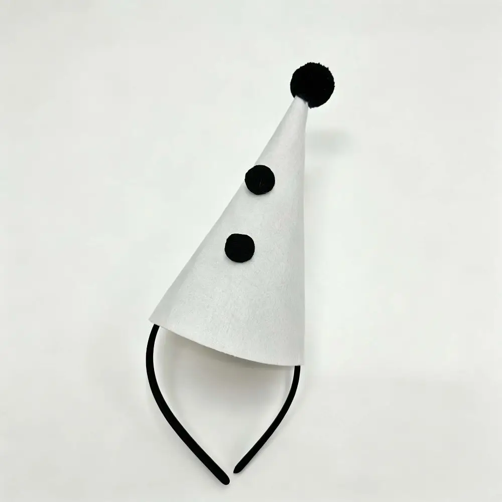 Funny Ball Clown Hat Headband Polka Dots Ruffle Trim Joker Hair Hoop Colorful Design Wide Band Party Costume Prop Halloween