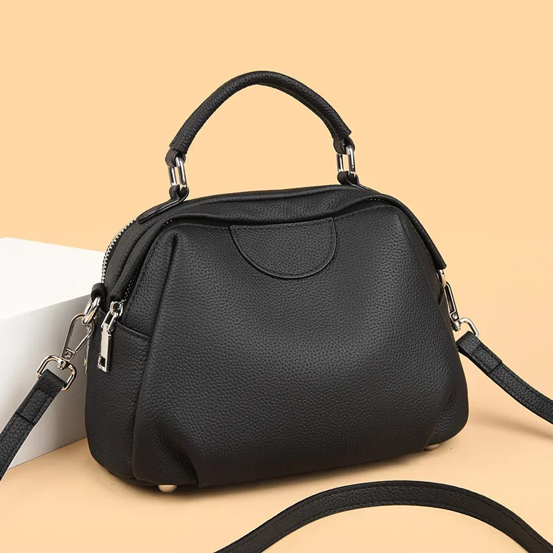

Luxury Real Leather Women Tote Bag Designer Many Pocket Cowhide Female Shoulder Messenger Bags Fashion Ladies Handbag Sac A Main