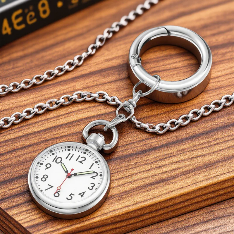 Llavero de enfermera, reloj de bolsillo luminoso de cuarzo para personal médico, reloj Fob pequeño con Clip, regalo para profesionales de enfermería