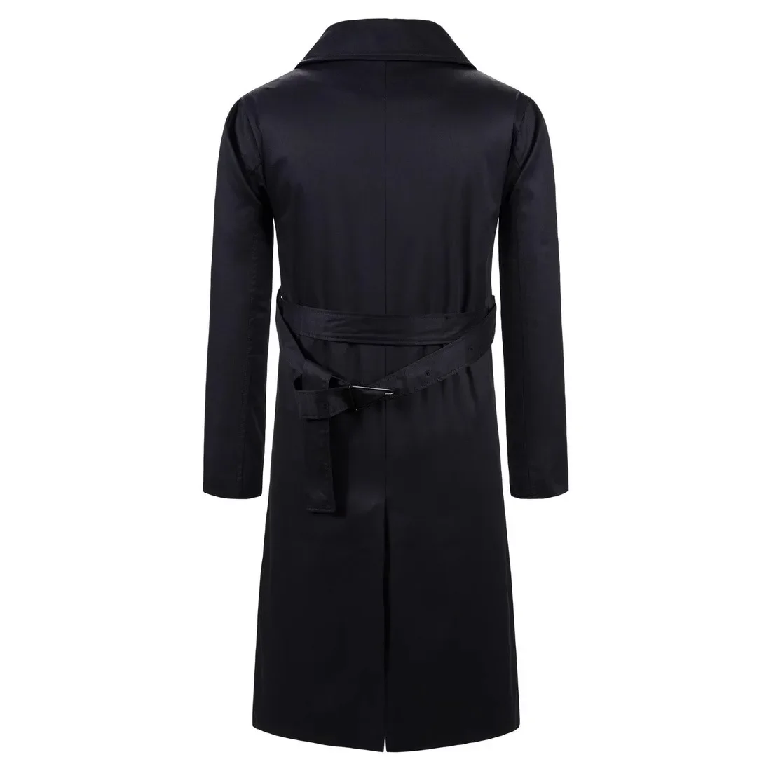 LIBIELIY Autumn England Style Long Trench Men Cotton Solid Turn Down Collar Windbreaker Coats Male Smart Casual Single Breasted