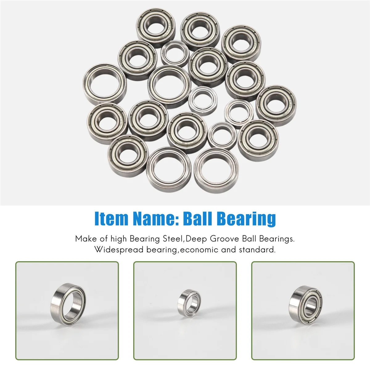 Eco-friendly 20Pcs Ball Bearing Kit for Tamiya TT01 TT-01 TT01D TT01E TT01R DF02 1/10 RC Car Upgrade Parts