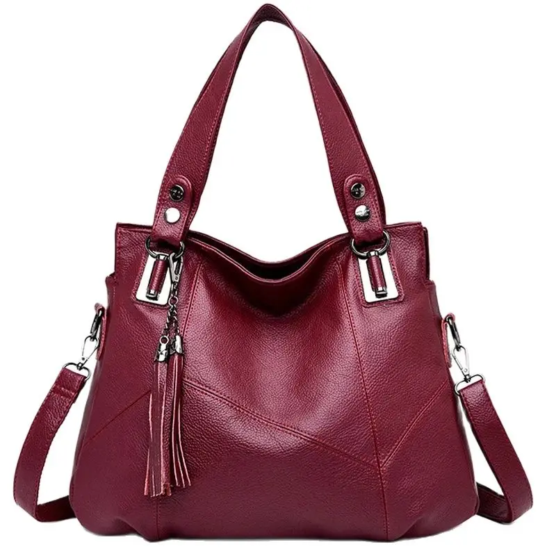 Imagem -06 - Bolsala Grande de Couro Genuíno para Mulheres Bolsas Crossbody Borla de Ombro Bolsas de Luxo 2024