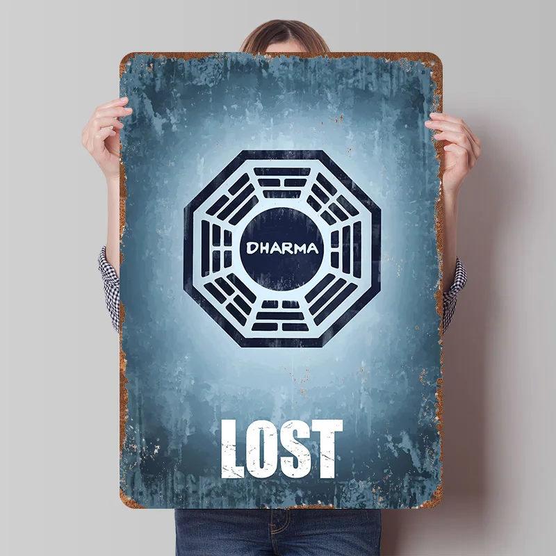 Lost 1 Gedrucktes Poster, personalisierte Retro-Wandkunst, Vintage-Metallblechschilder für die Inneneinrichtung, Wohnzimmer-Accessoires