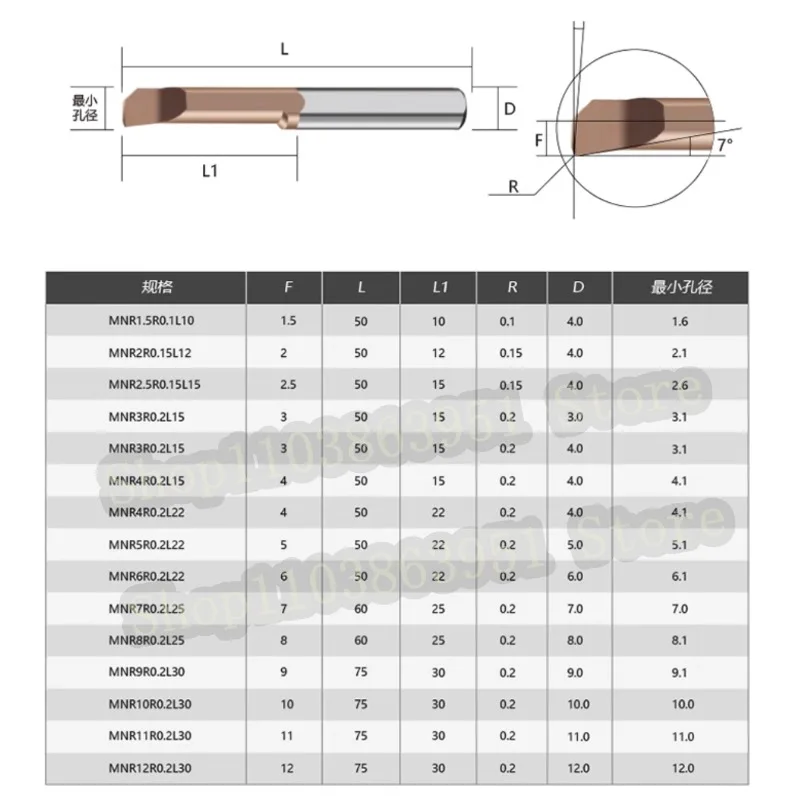 MNR فتحة صغيرة مملة CNC MNR2 MNR2.5 MNR3 MNR4 MNR5 MNR6 MNR7 MNR8 MNR10 أداة مملة فتحة التنغستن