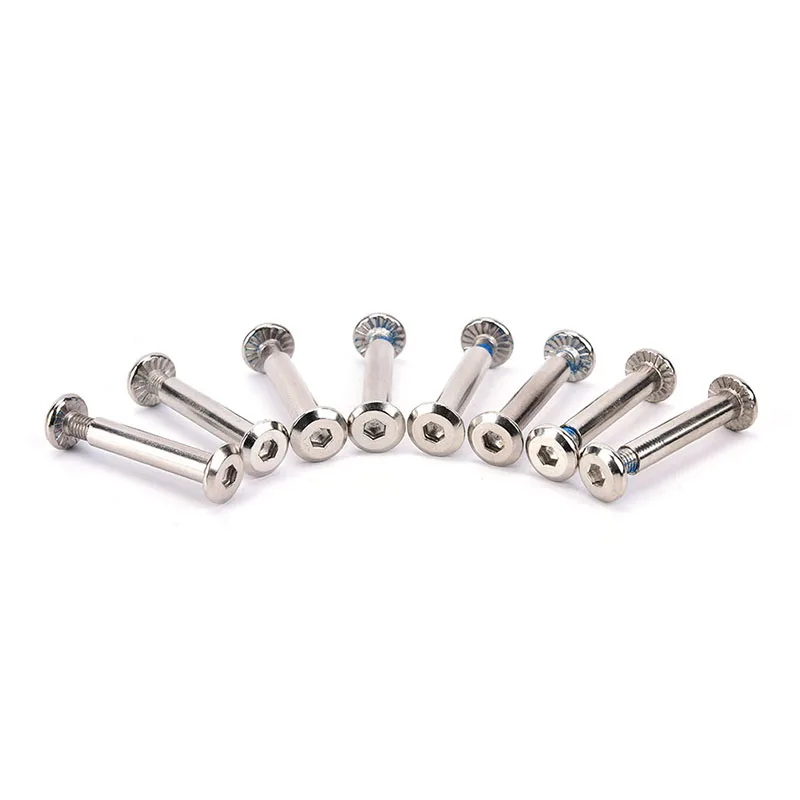 Silver Skates Blades Screws, Skate Wheel Bolts, Skate Shoes, Steel Skates Blades, Slalom Inline Roller Axles, 6mm * 31mm, 8 Pcs