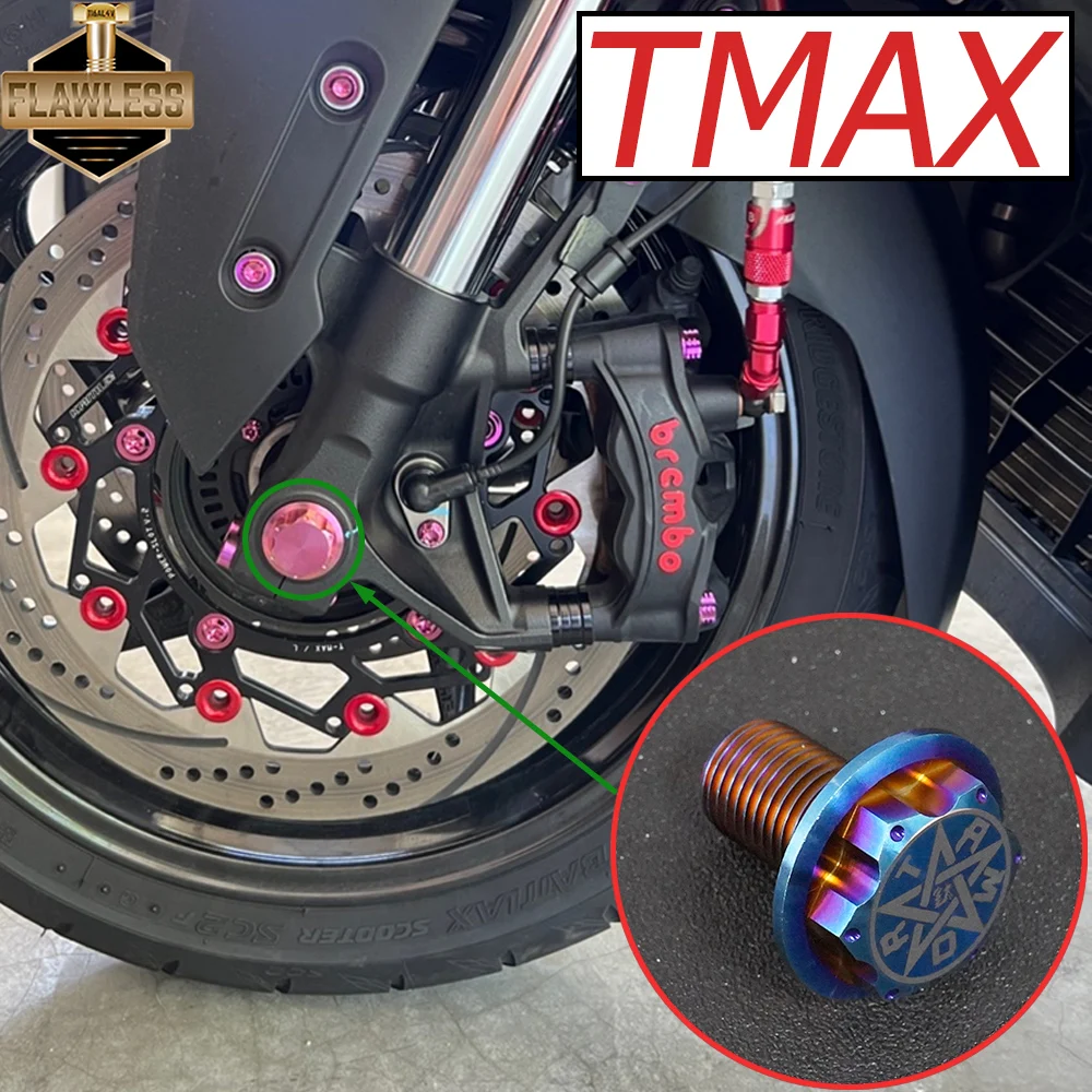 Tytanowa śruba przedniej osi flamlessti Gr5 m14x23x1, 5 dla Yamaha TMAX 56 530 YZF-R1 Honda CBR650R