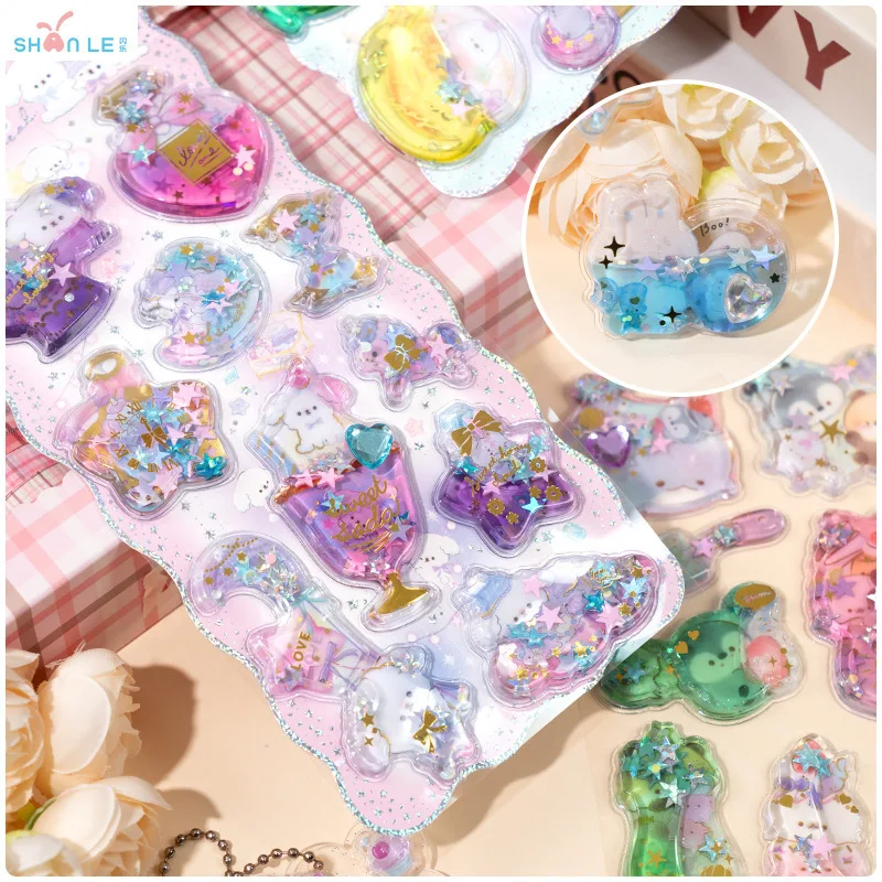 2Pc Ocean Series Small Fish Cartoon Swing Water Injection 3D Stickers Cute DIY Phone Graffiti Decoration Stickers Holiday Gifts