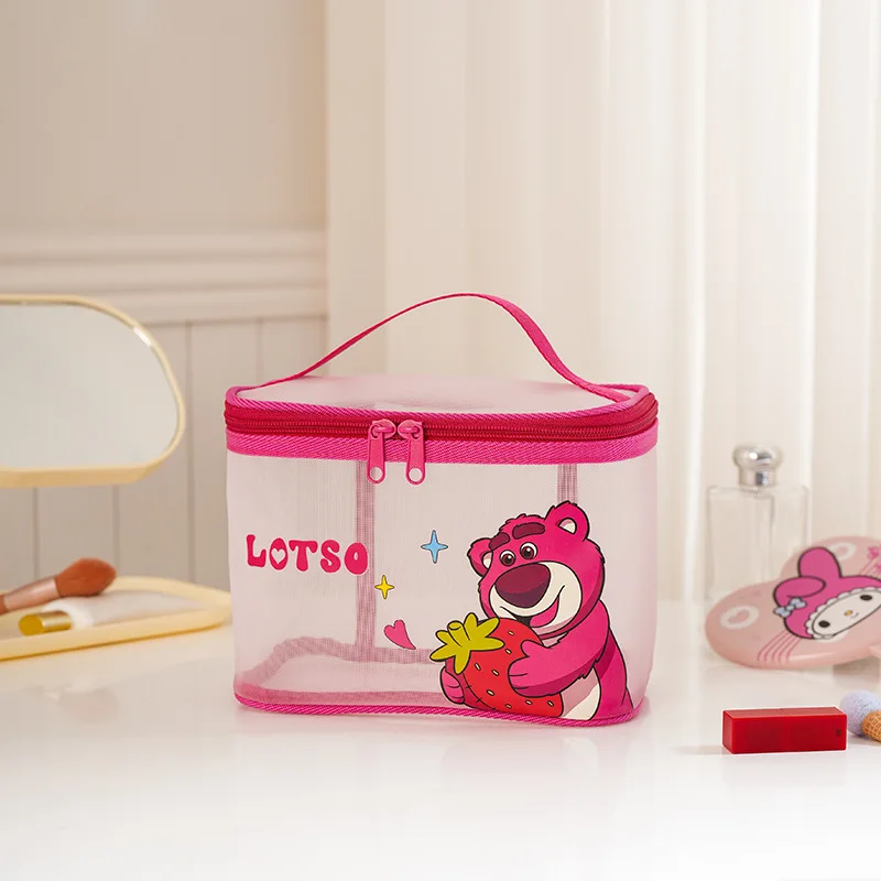 Kawaii Disney Lotso tiulowa torba kosmetyczna ścieg kreskówka podróżna przenośne pojemna torba przybory toaletowe przechowywanie kosmetyków zabawka