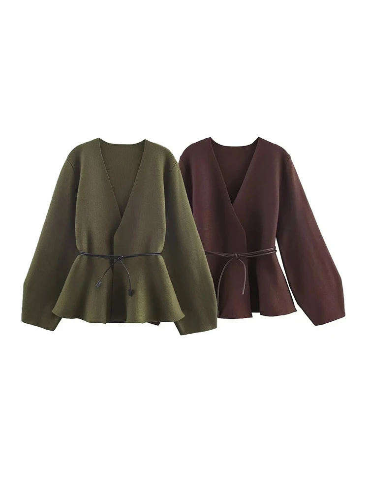 

Women New Fashion European and American Style Autumn New Style Tie with Bow Long Sleeve All-match Knitted Cardigan knitted coat