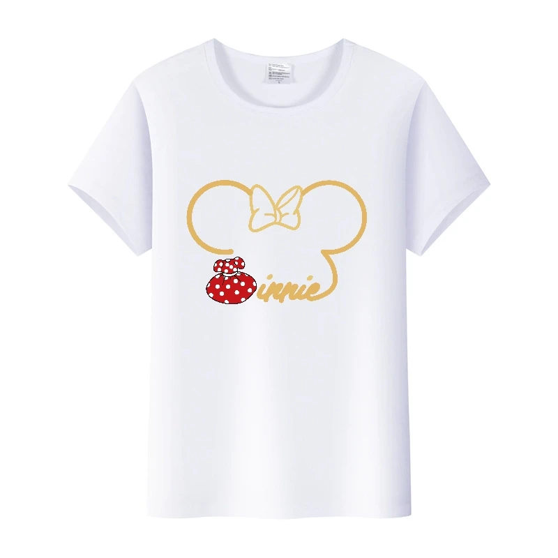 Kawaii Disney Cartoon T-shirts Mickey Mouse Minnie Graphic Women Tees Ladies Clothes Summer Tshirt Short Sleeve Blouse Mens Tops