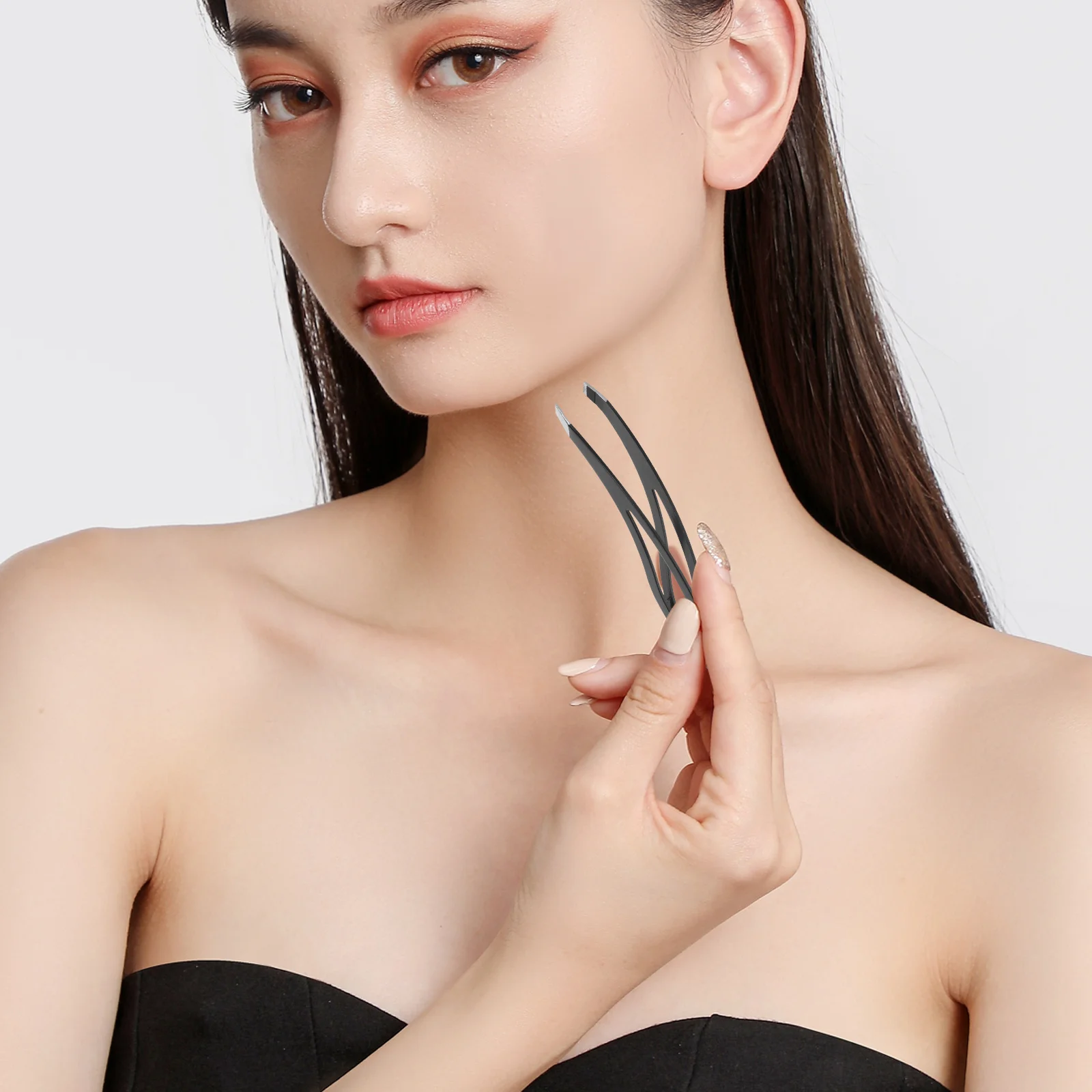 Pinzas para cejas, Clip de punta de acero inoxidable, herramienta para cejas, removedor de pelo de precisión, recortador para hombres y mujeres, removedor de cejas