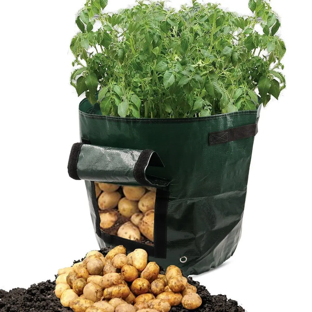 2pcs PE Cloth Potato Grow Bags Thicken Vegetable Cultivation Planting Bag Fabric Bags Garden Pot Plant Growth Bags Farm Tool