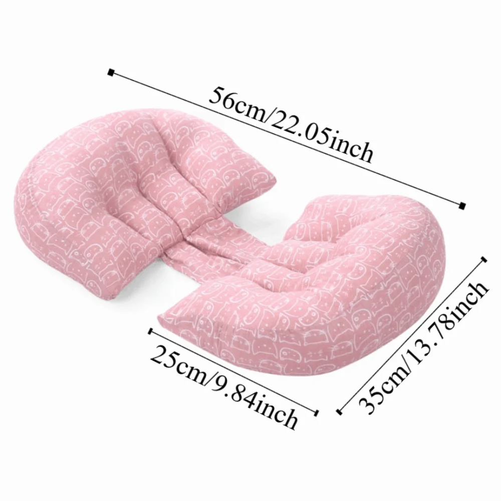 Bantal Kehamilan Lembut Bantal Penopang Pinggang Nyaman Ergonomis Bantal Tambahan Bantal Tubuh Tidur Wanita Multifungsi