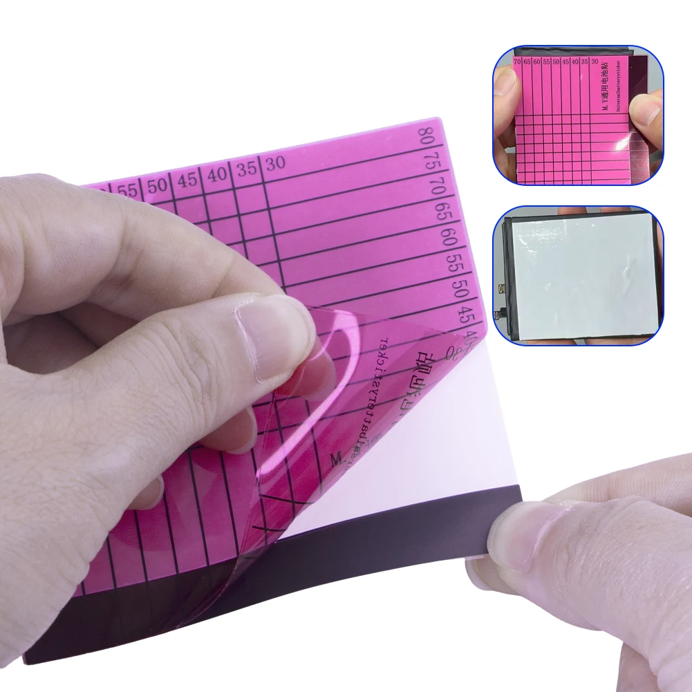 

Набор из 10 универсальных наклеек для аккумуляторов Mr.Yang, нарезаемые по размеру, подходят для различных типов аккумуляторов мобильных телефонов, инструмент для ремонта мобильных телефонов