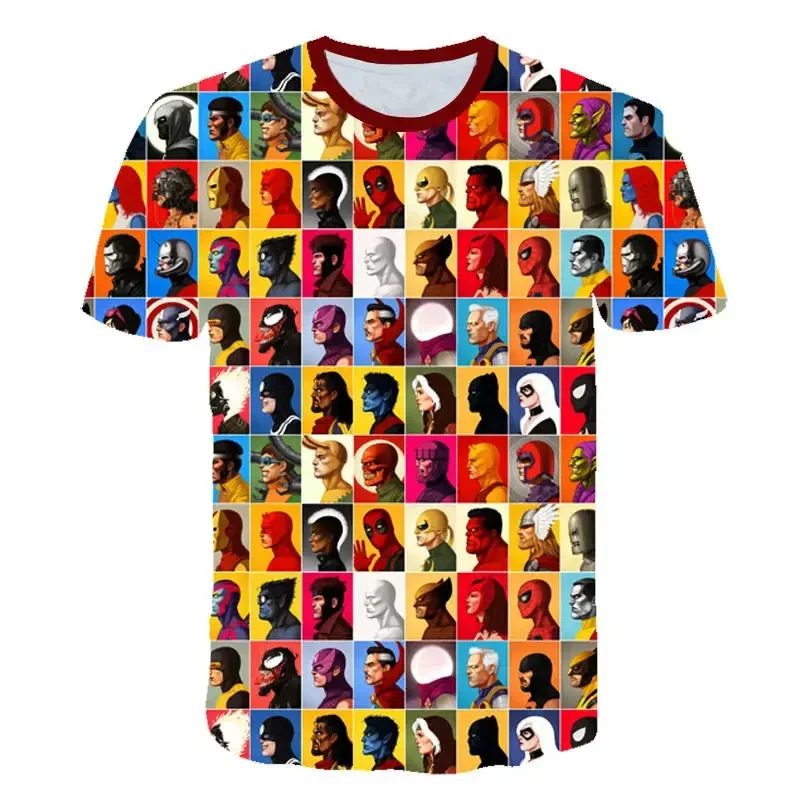 Marvel Boys Girl T-shirt Deadpool Men's T-shirts 3D Print Wolverine Short Sleeves MINISO Men's T-shirts Superhero Men's Clothing