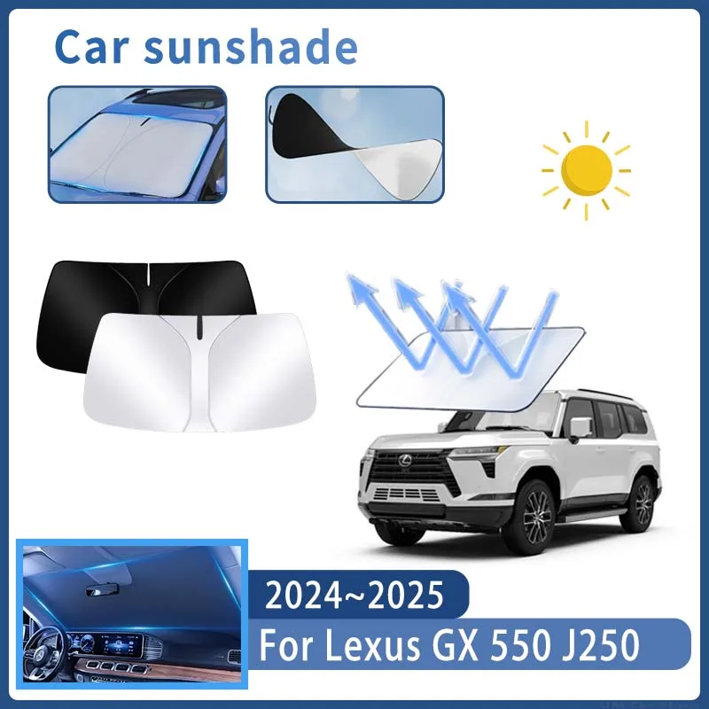 Foldable Car Sun Visor For Lexus GX 550 J250 2024~2025 Front Windshield Sunshade Heat Insulation Summer Cooling Auto Accessories