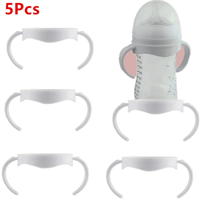 5Pcs/3/1Pc Baby Accessories Hand Shank For Feeder Bottle Grip Handle For Avent Natural Wide Mouth PP Glass Baby Feeding Bottles