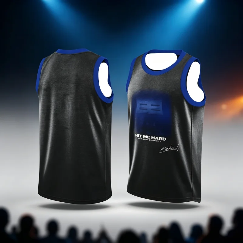 Summer New Unisex Retro Sports Jersey Vest Billie Hit Me Hard and Soft Breathable Casual Loose Streetwear Top Family Kids Tees
