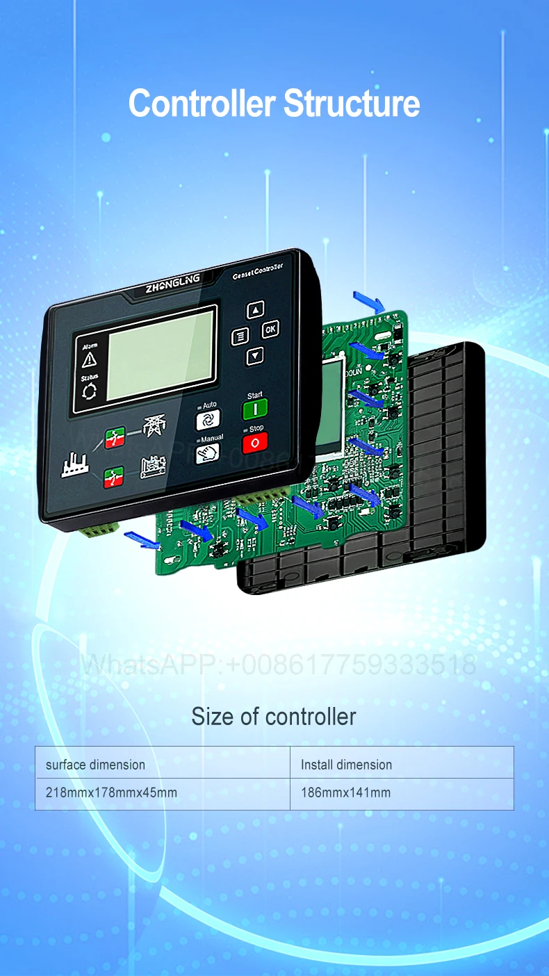 Controller del gruppo elettrogeno CLE6120UN ZHONGLING CLE6110UN HGM6120N Parti del generatore Controllo Datakom Modulo di controllo dell'avvio automatico per il gruppo elettrogeno