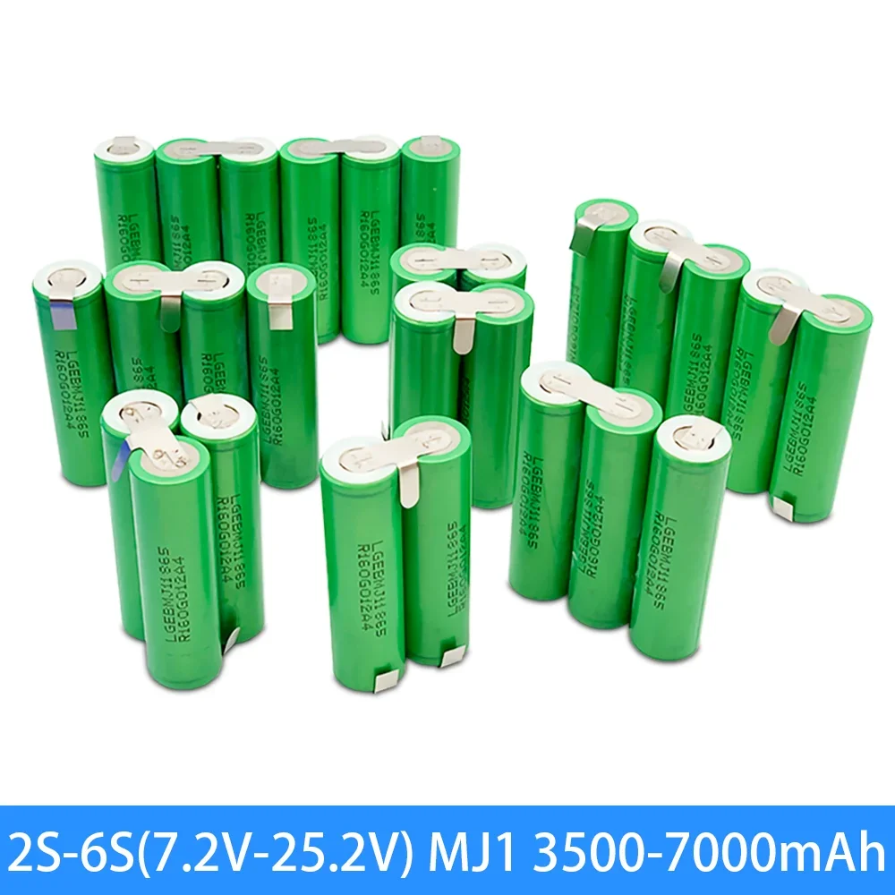 2S 8,4 V 3S 12, 6V 4S 16, 8V 5S 21V 6S 25,2 V MJ1 Batterie, 18650 MJ1 3500mAh Batterie, do 18V Schraub miner Batterie