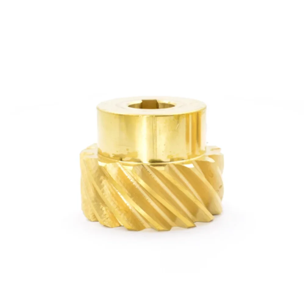 Brass Staggered Helical Gear 1M/1.5M 10/13/15 Teeth Keyway 45-Degree Helical Gear Parts