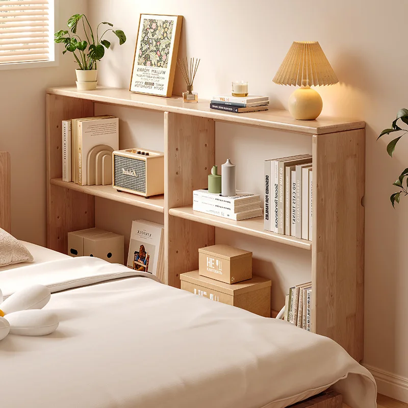 Solid wood shelf, bedside bookshelf, narrow crevice, long strip for storage, semi-enclosed bedside cabinet, bedroom against the