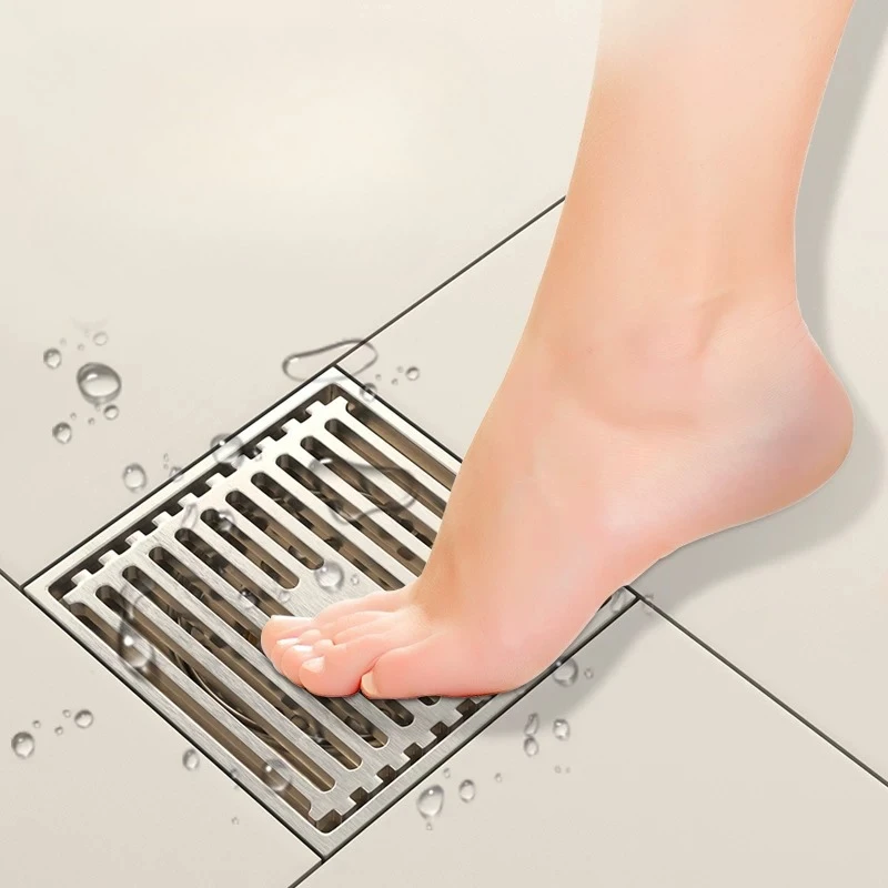 Creamy color Shower Drain Thick SUS 304 Stainless Steel Floor Drain Bathroom Toilet Kitchen Balcony Dedicated To prevent odor
