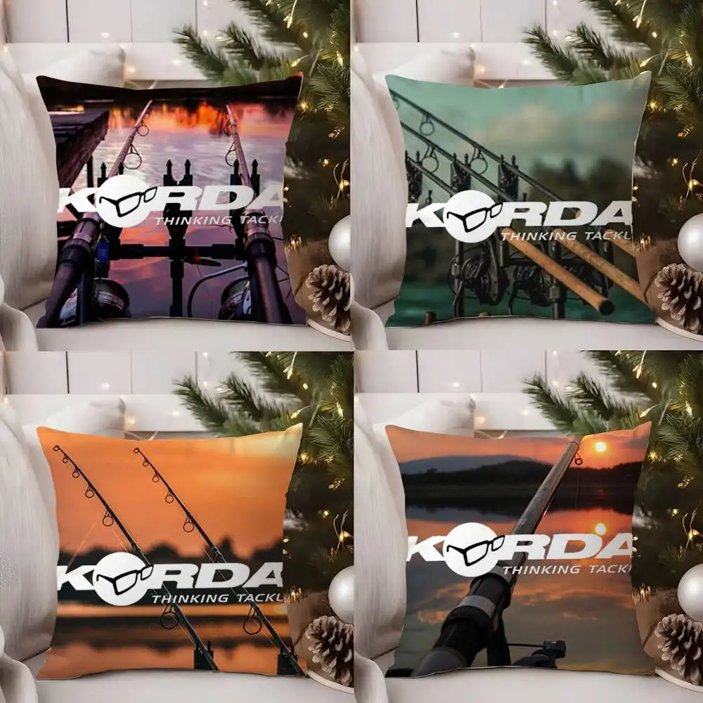 

K-KordaS Fishing Tackle Pillow Case Office Sofa Dorm Chair Back Short Plush Double-sided Printing Home Cushion Cover