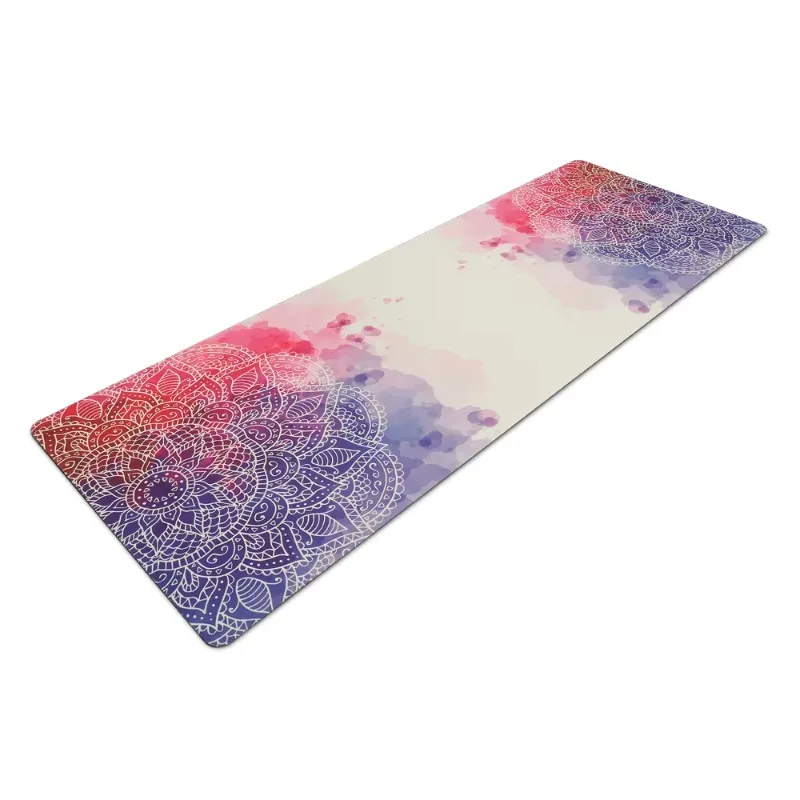 

Large microfiber mat, natural rubber base, soft surface sublimation printing yoga mat, environmentally friendly