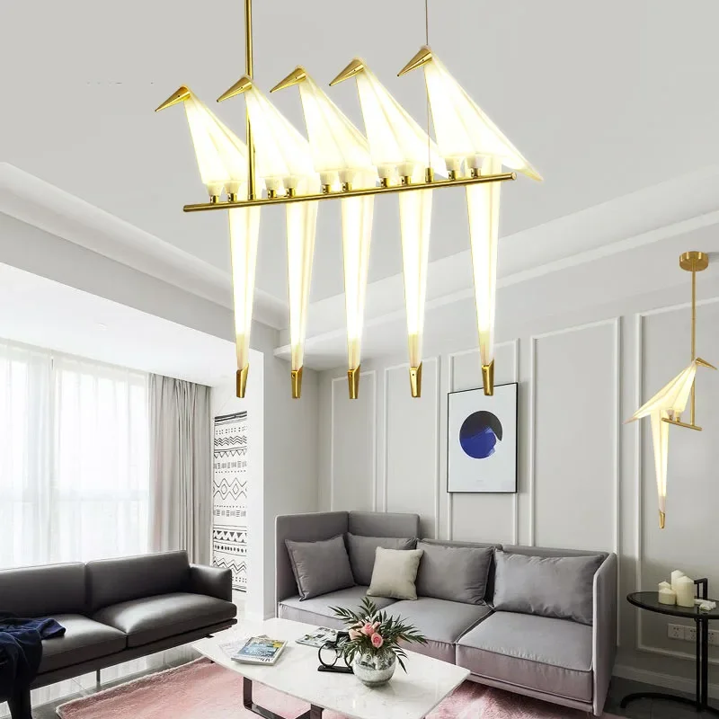 Imagem -04 - Modern Gold Bird Cage Chandelier Pendurado Lâmpada Paper Pendant Light Sala e Quarto Jantar e Home Decor