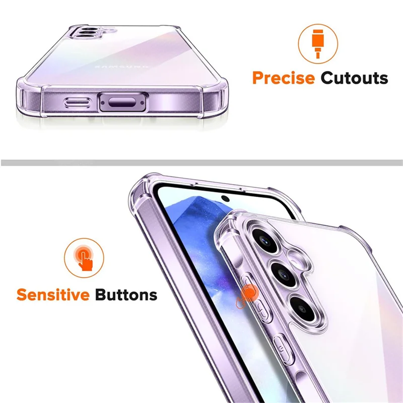 Silicone Case for Samsung Galaxy A55 5G Soft Shockproof Clear Phone Cases Samsung A 55 Cover A55 5G Samsung Galaxy A55 Case