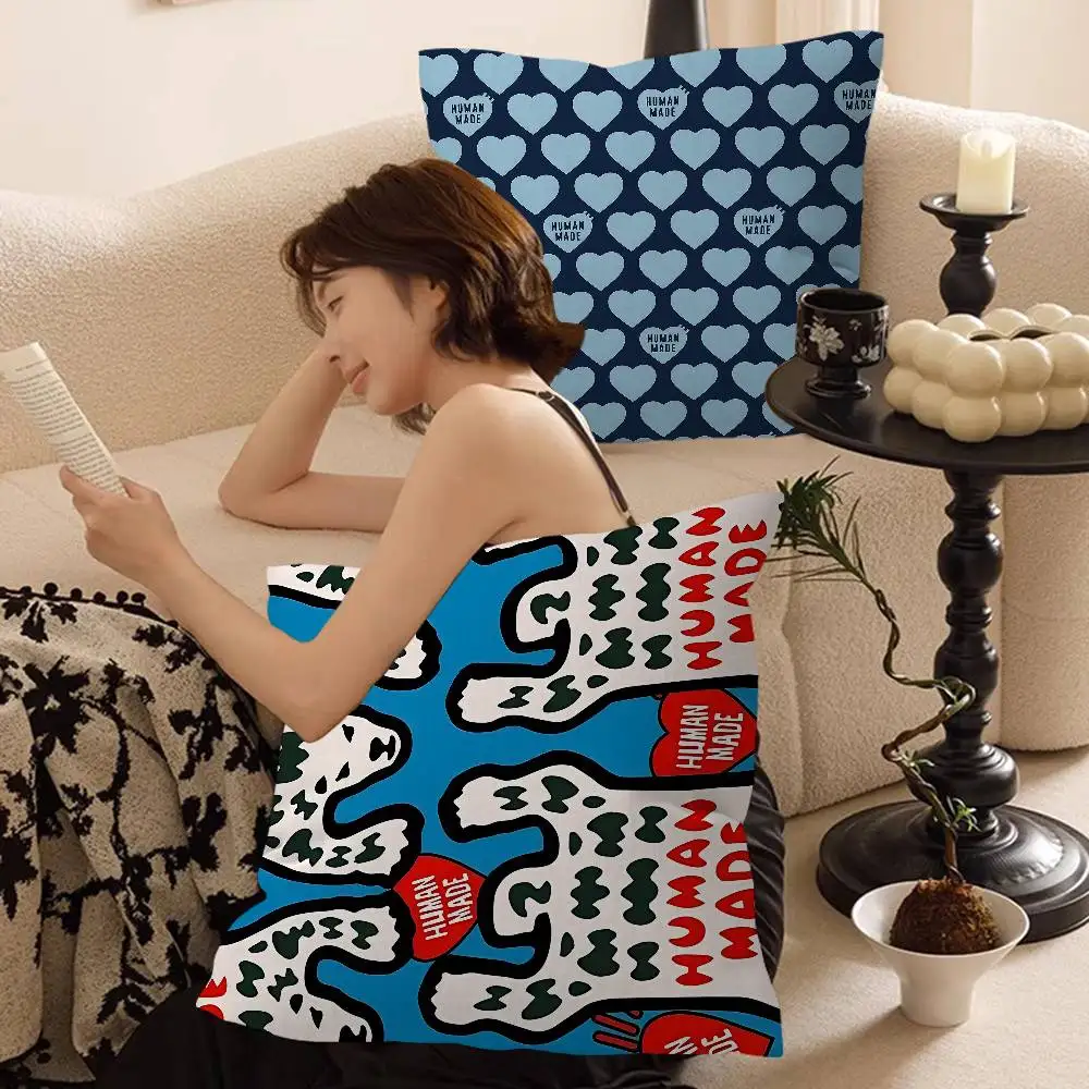 Luxury Brand NIGO H-HUMAN M-MADE Office Cushion Pillowcase Car Cushion Cover45X45CM Lumbar Pillowcase Sofa Pillowcover