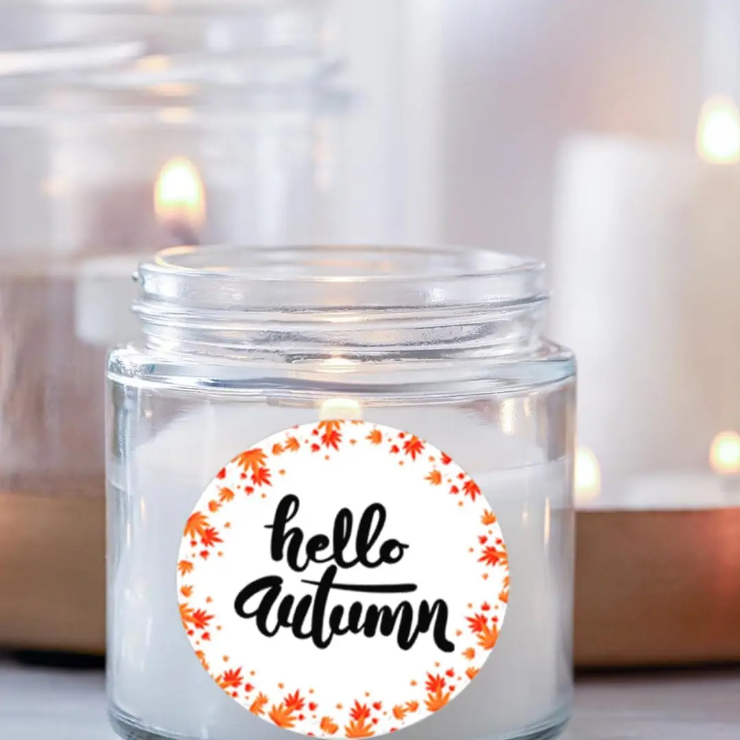 Autumn Thermal Stickers Direct Thermal Labels 2 Inch Harvest Fall Maple Leaves Stickers Happy Fall Name Printer Labels for Small