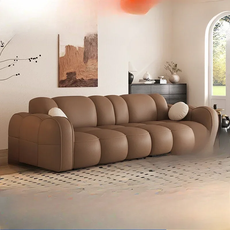 

Simple size apartment living room three people four people straight row sofa