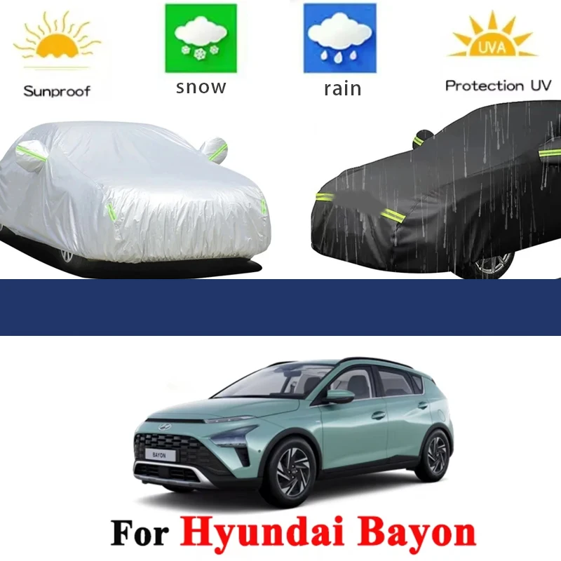 

For Hyundai Bayon Covers 2021-2026 Full Car Covers Outdoor Sun Anti UV Rain Snow Dust Protection Oxford Cloth Accessories