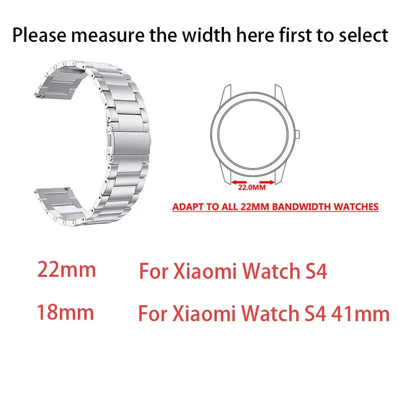 For Xiaomi Watch S5 S3 S2 S1 Active 2 Pro Accessories Correa Stainless Steel Wristband For Xiaomi Watch S4 41mm Metal Strap