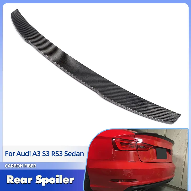 

Car Rear Trunk Spoiler Wings Full Carbon Fiber for Audi A3 S3 RS3 Sedan 2014-2019 Racing Rear Spoiler Boot Wing Lip Body Kit